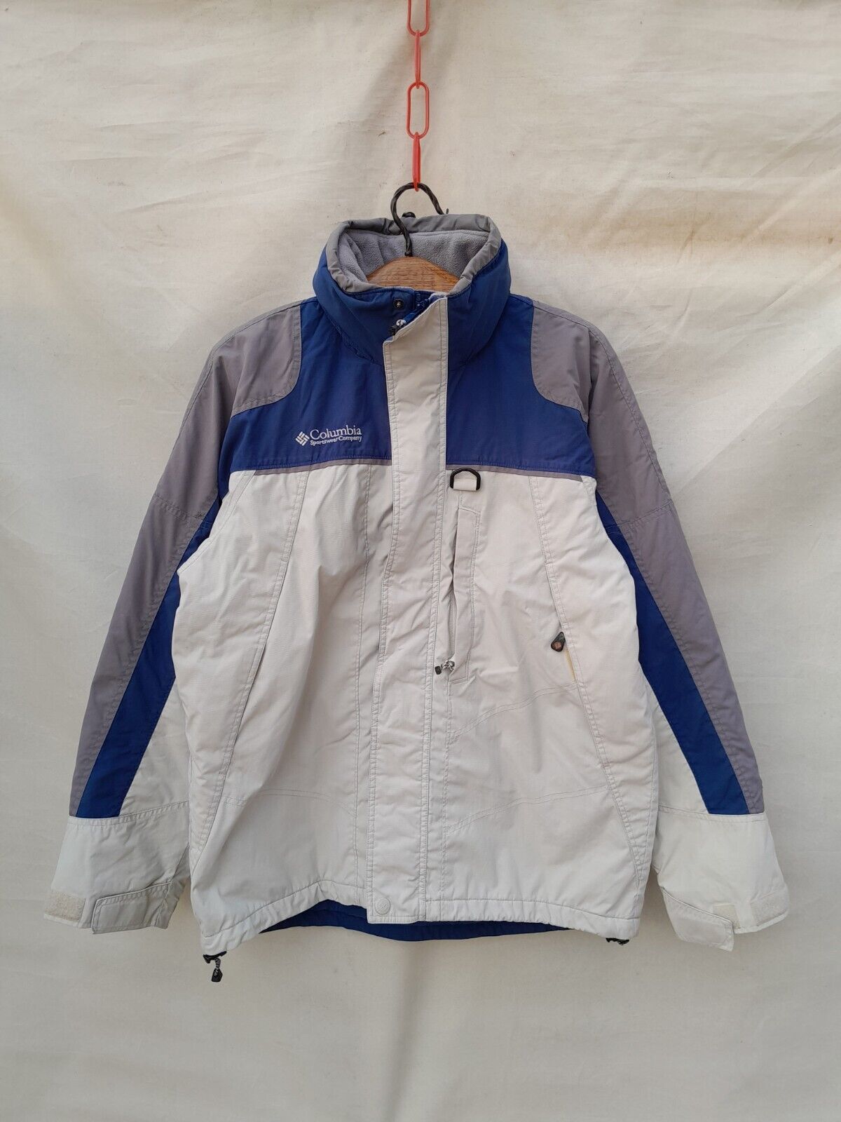 Vintage Columbia Jacket Men's Medium Blue Hooded … - image 2