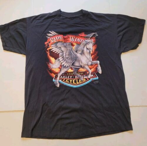 VTG 3D Emblem Harley Davidson T-Shirt Ride With T… - image 1