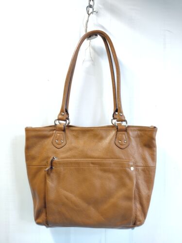 Tignanello Camel Tan Pebbled Leather Shoulder Bag 