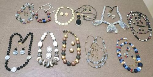 Lot Costume Jewelry Necklace/Earring Sets Vintage… - image 1