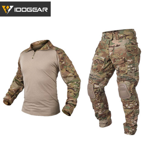 IDOGEAR G3 Uniforme de Combate Ropa Táctica Camisa y Pantalones Airsoft  Caza Multicámara | eBay