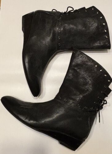 Stuart Weitzman Black Leather Lace Up boots 8.5 W… - image 1