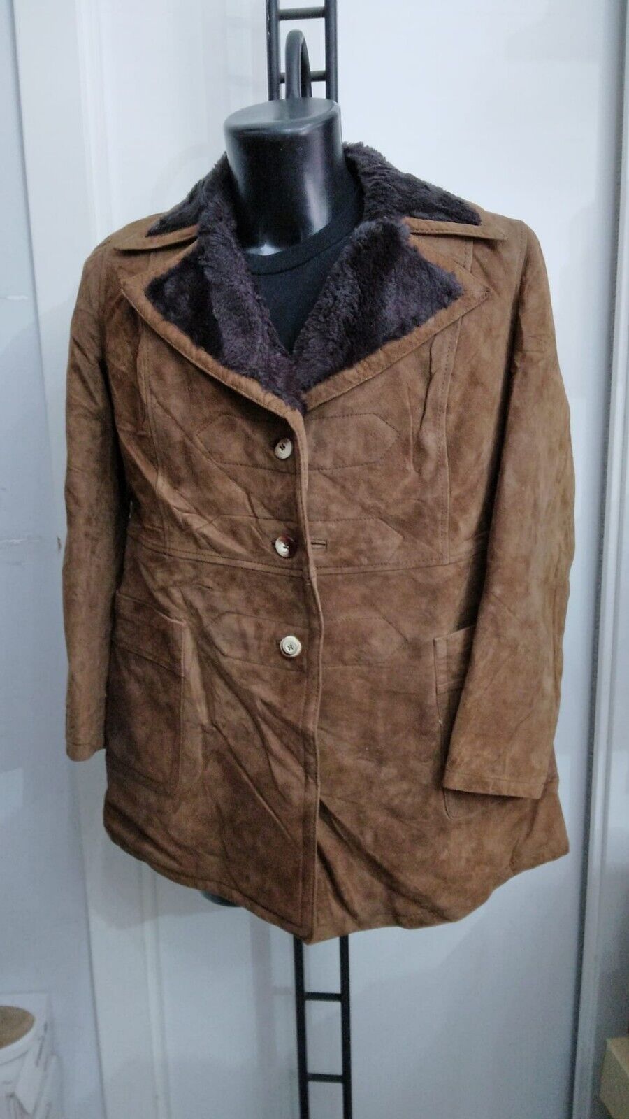 Leather Jacket Used Woman Brown Size 50 PGS185PI - image 1