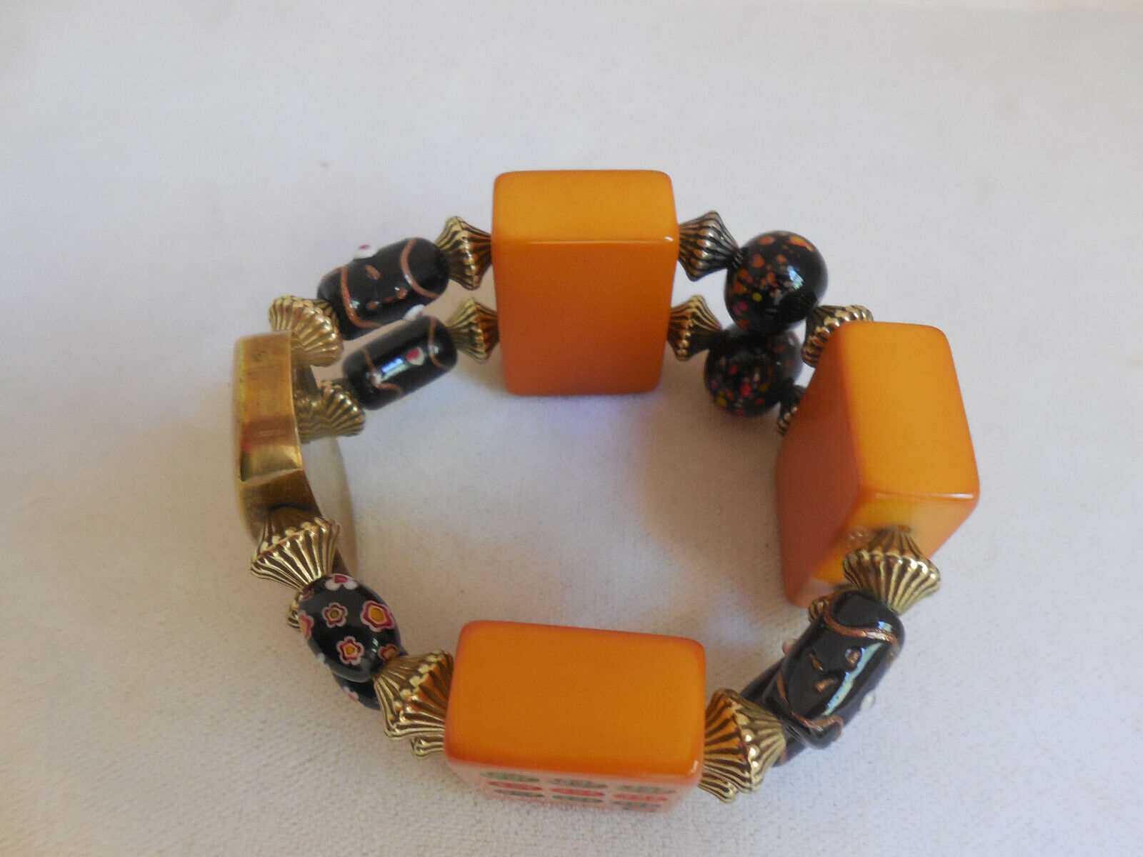 Vintage Bakelite Mahjong Tile Stretch Bracelet - image 8