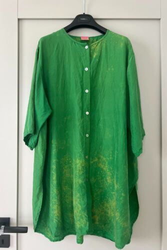 Gudrun Sjoden blouse tunic shirt dress size L gre… - image 1