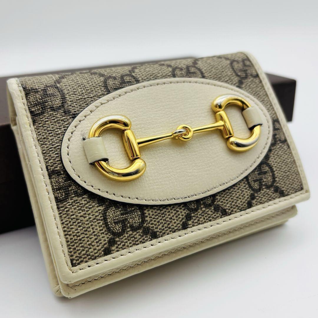 Gucci Bifold Wallet GG Supreme Horsebit Gold Hard… - image 2