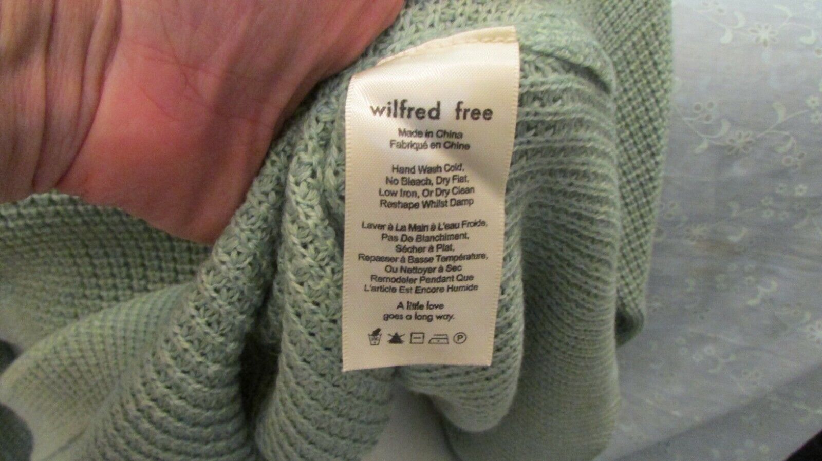 Women's WILFRED FREE Sweater Light Green/Gray Woo… - image 5