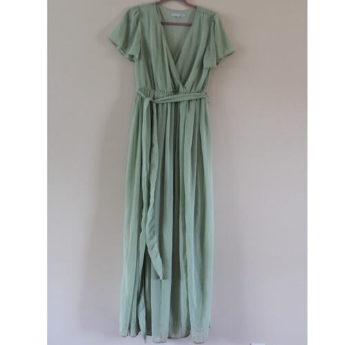 Baltic Born Kristina Maxi Dress Sage Green Faux W… - image 1