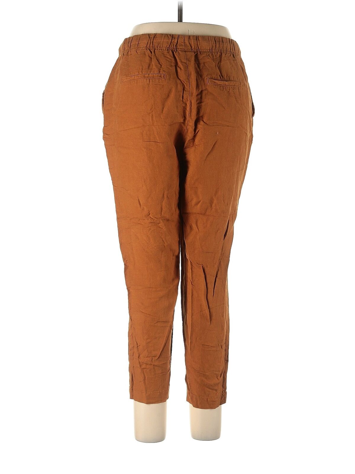 A New Day Women Brown Linen Pants L - image 2