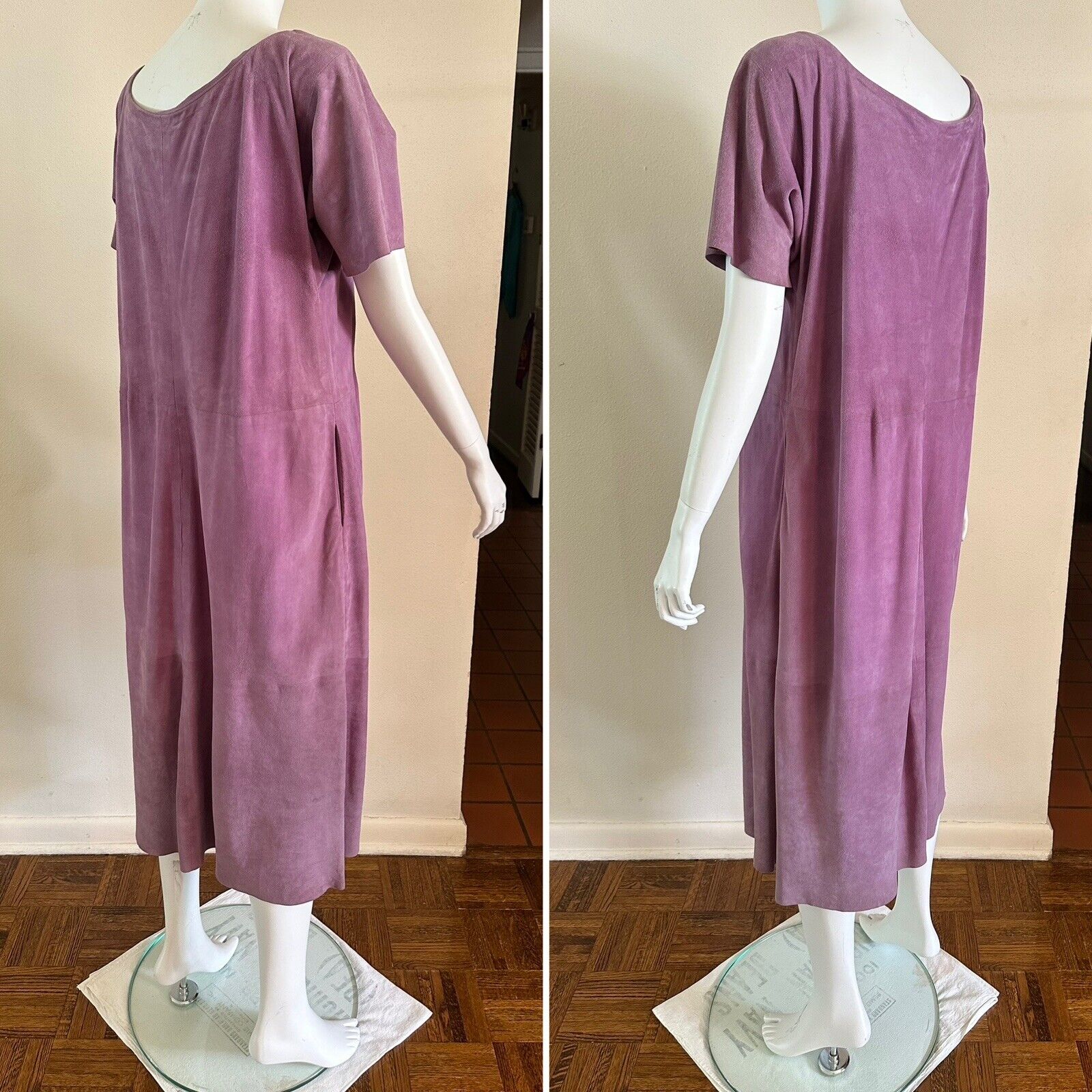 1970s Ralph Lauren Collection Purple Suede Dress … - image 8