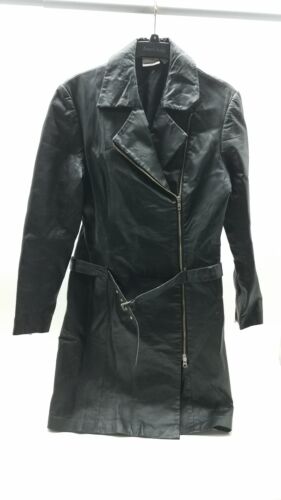 Women's NEWPORT NEWS Black Leather Coat 10 - image 1