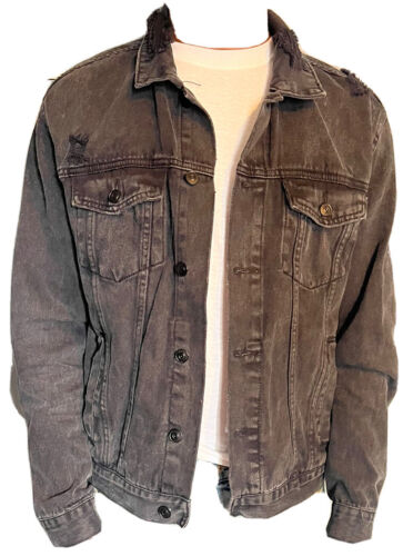 Forever 21 Distressed Denim Jean Trucker Jacket