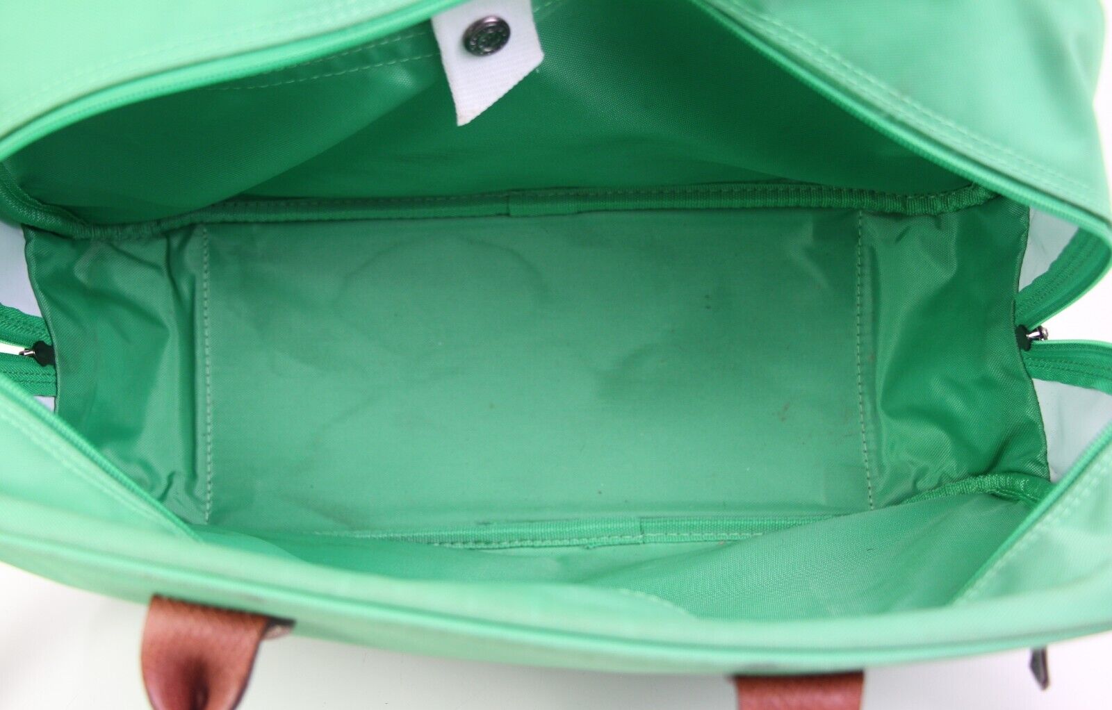 Longchamp GREEN CANVAS BROWN LEATHER ZIP AROUND T… - image 8