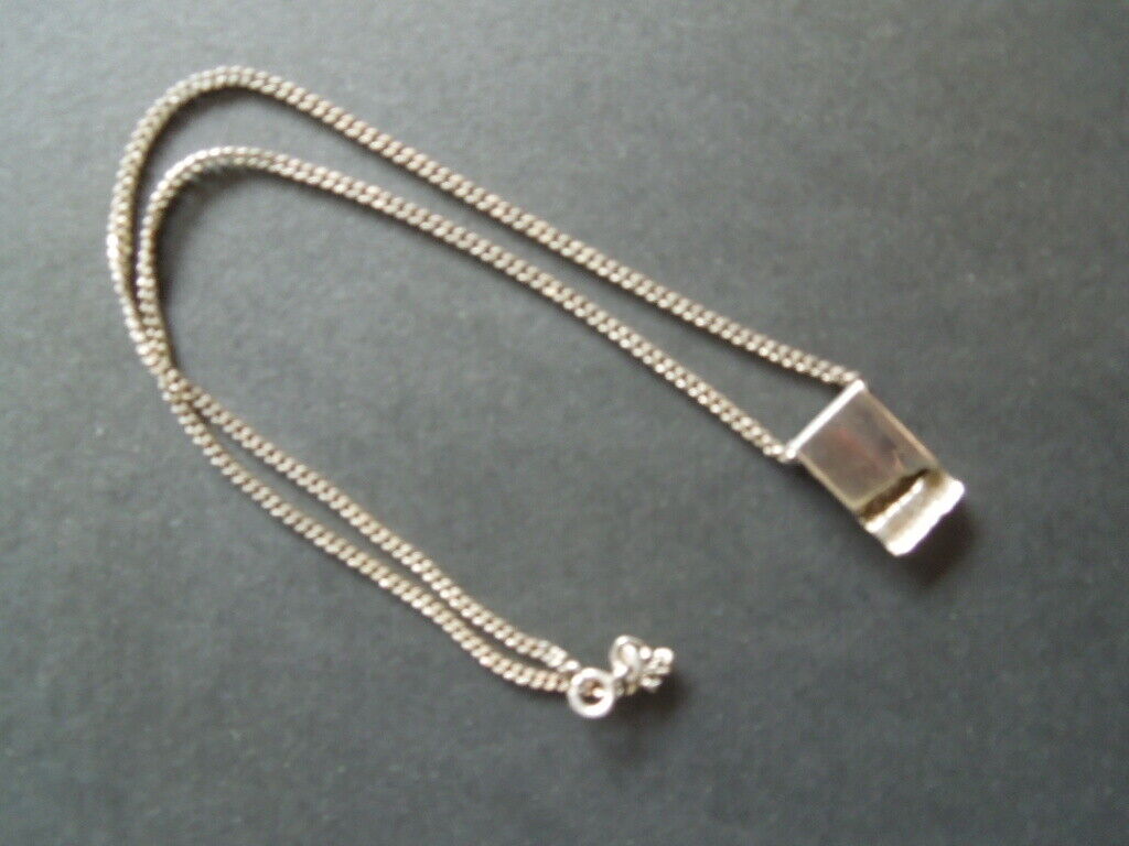 J1929  VTG  DESIGNER 925 SILVER  PENDANT + CHAIN … - image 1