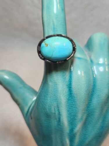 vintage silver and turquoise ring Size 9