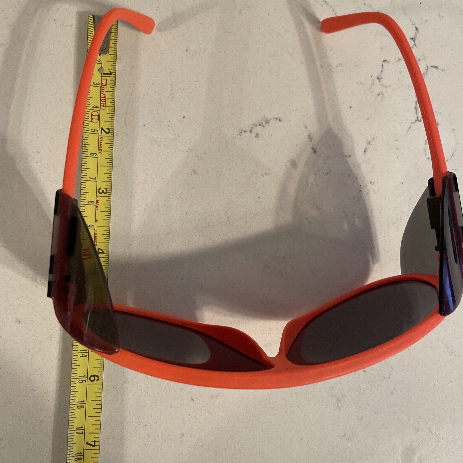 VTG Bouton Panalite Sunglasses Neon Orange Shield… - image 9