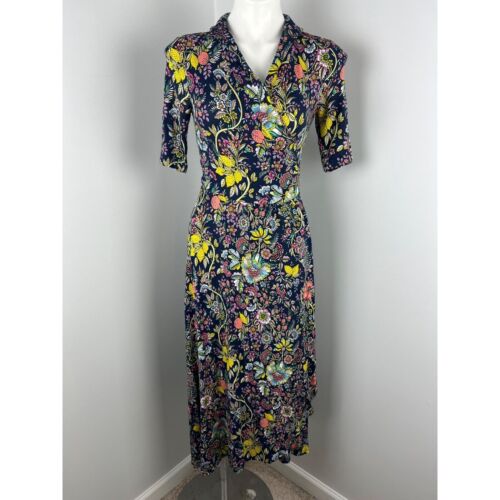 Boden Lavina Floral Print Jersey Knit Wrap Dress … - image 1