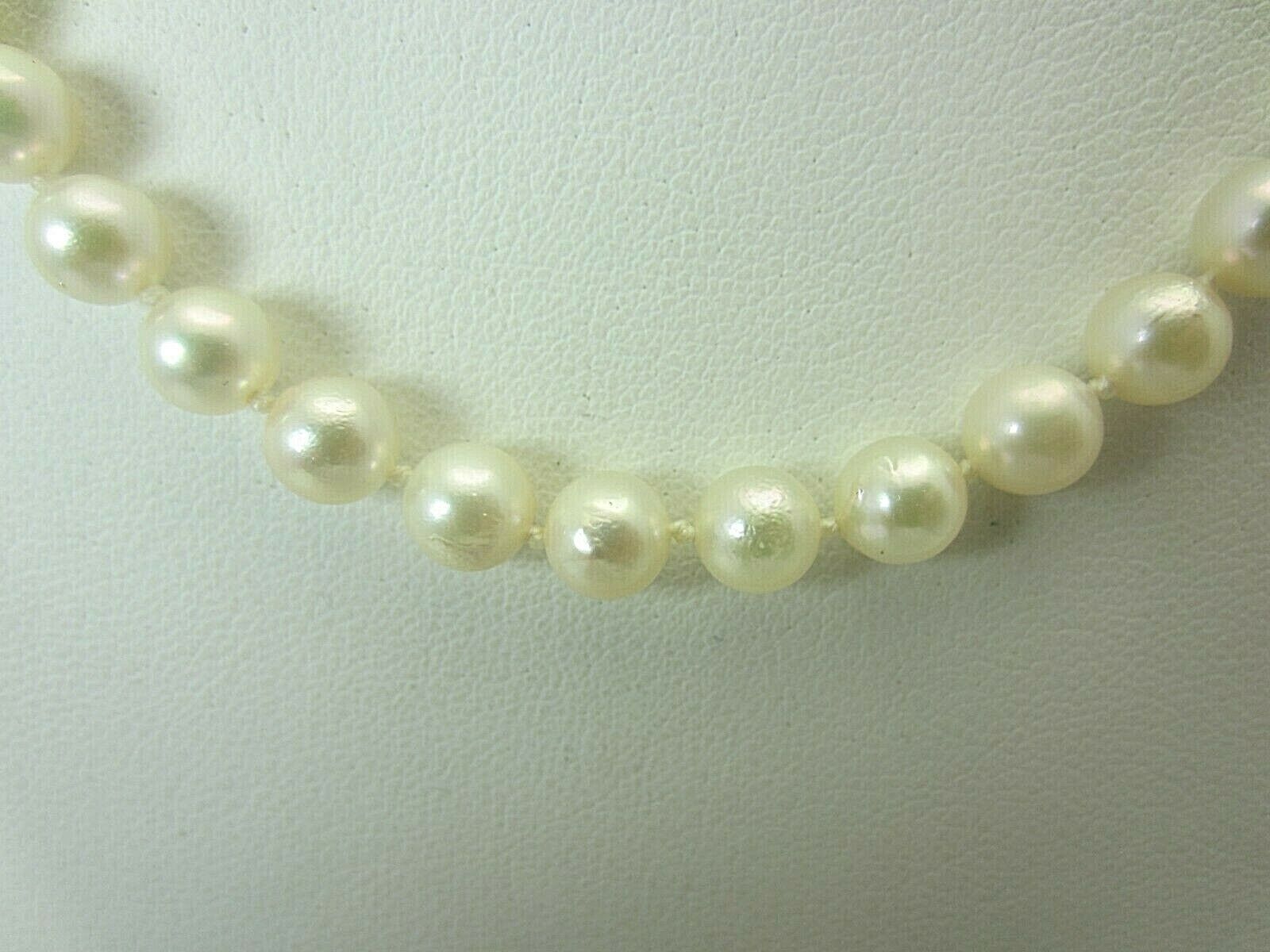 Genuine Saltwater Cultured Pearl Necklace 6 mm 17… - image 2