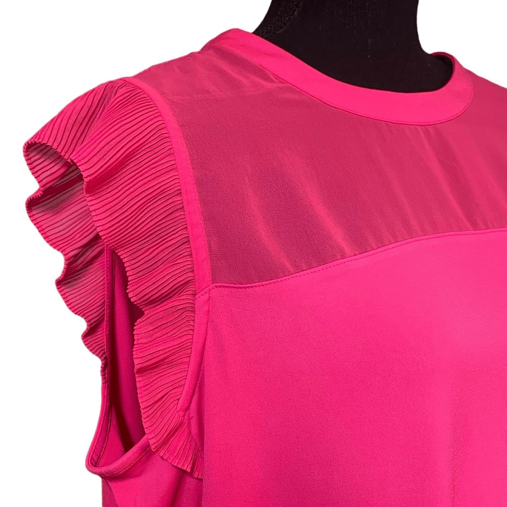 Worthington Hot Pink Flutter Sleeve Top - image 2