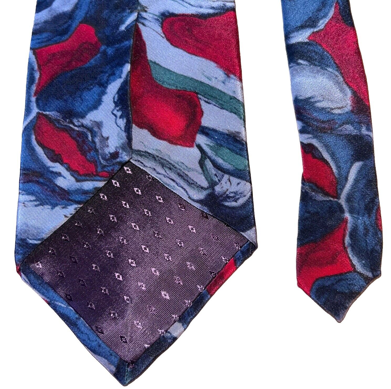 J GARCIA Imported silk men's neck tie VINTAGE red… - image 4