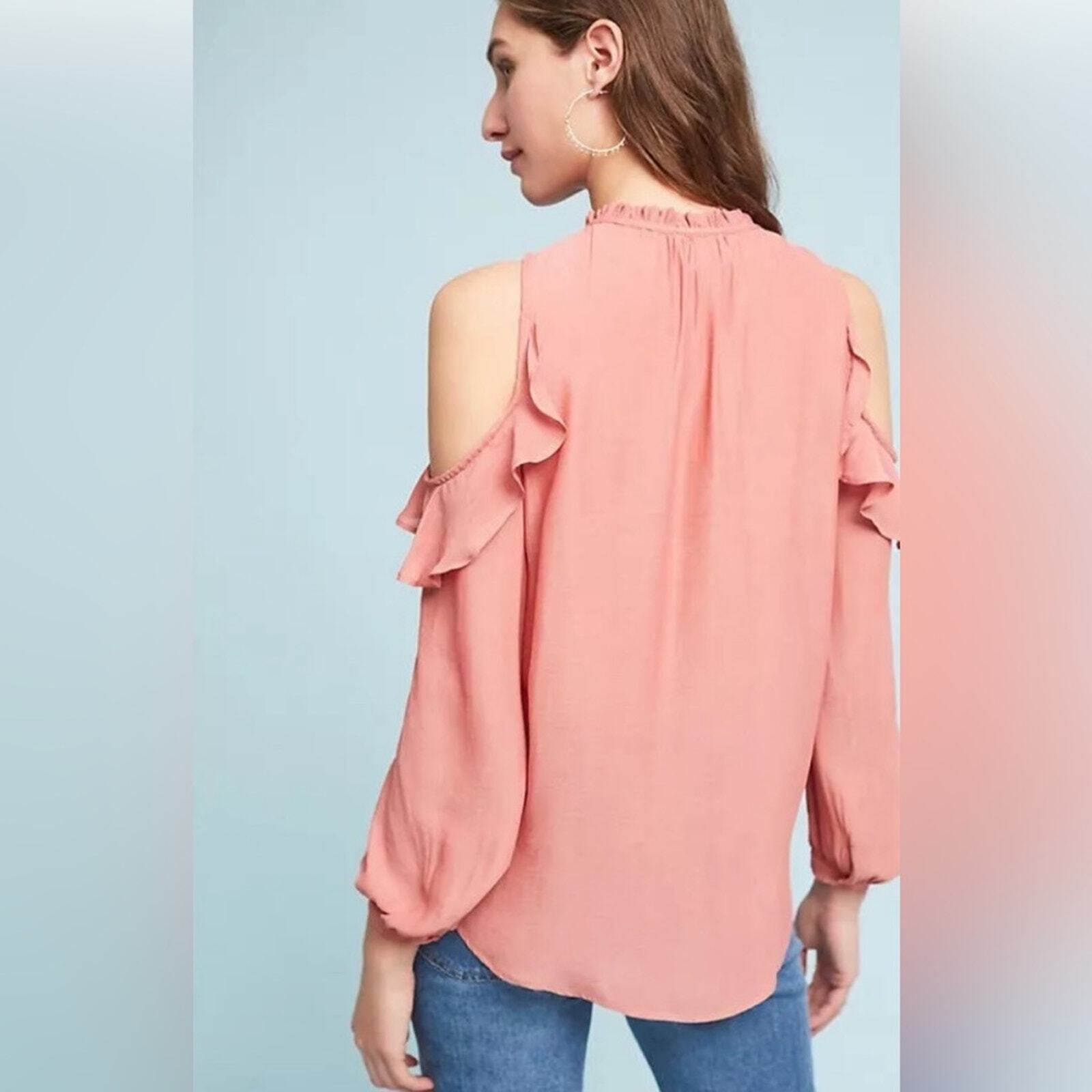 Anthropologie Maeve Liesel Ruffled Cold Shoulder … - image 2