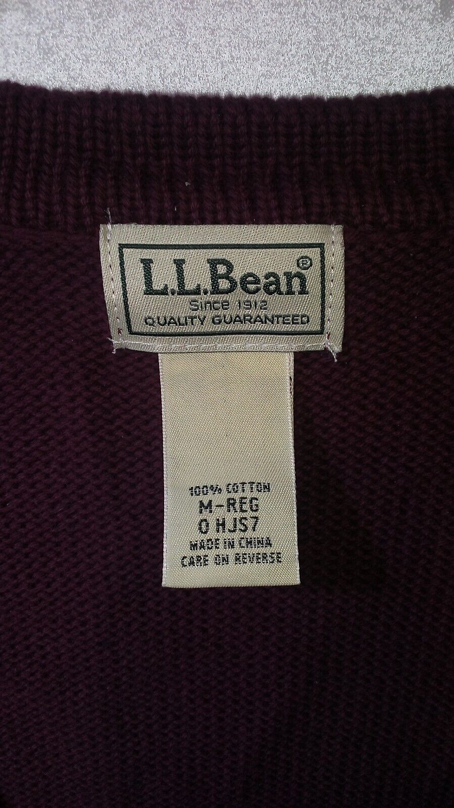 Vintage LL Bean Cardigan Sweater Mens Sz Med Maro… - image 2