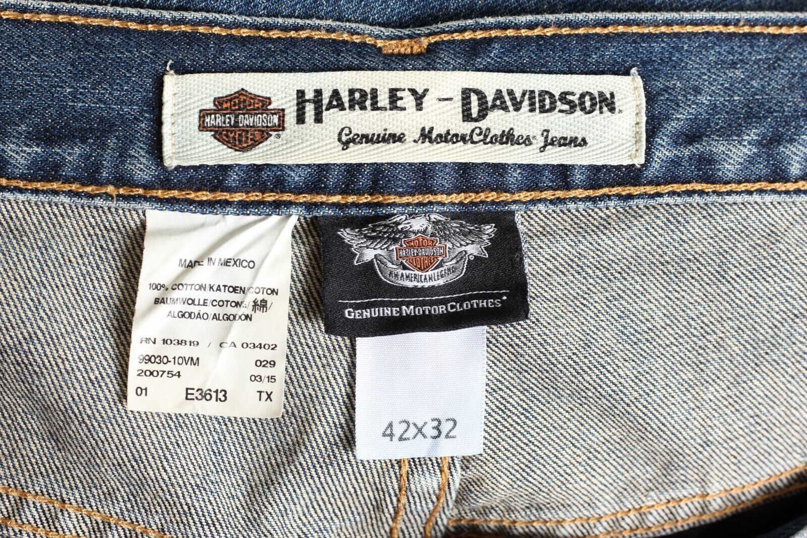 HARLEY DAVIDSON Vintage Jeans Men Size W42 L32 Re… - image 7