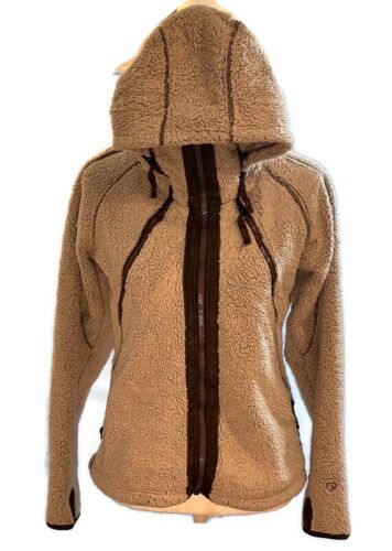 KUHL Brown Hoodie Fleece Zip Up Jacket Thumbholes… - image 1