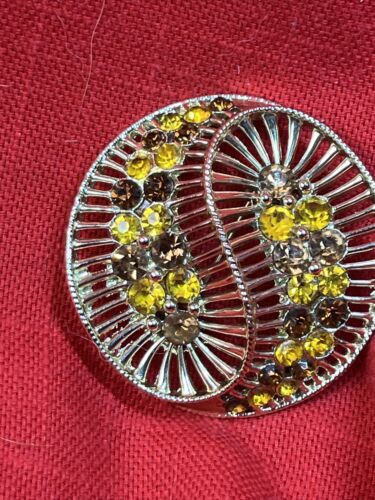 CORO PEGASUS Amber Yellow Stones Pin Brooch Adolf… - image 1