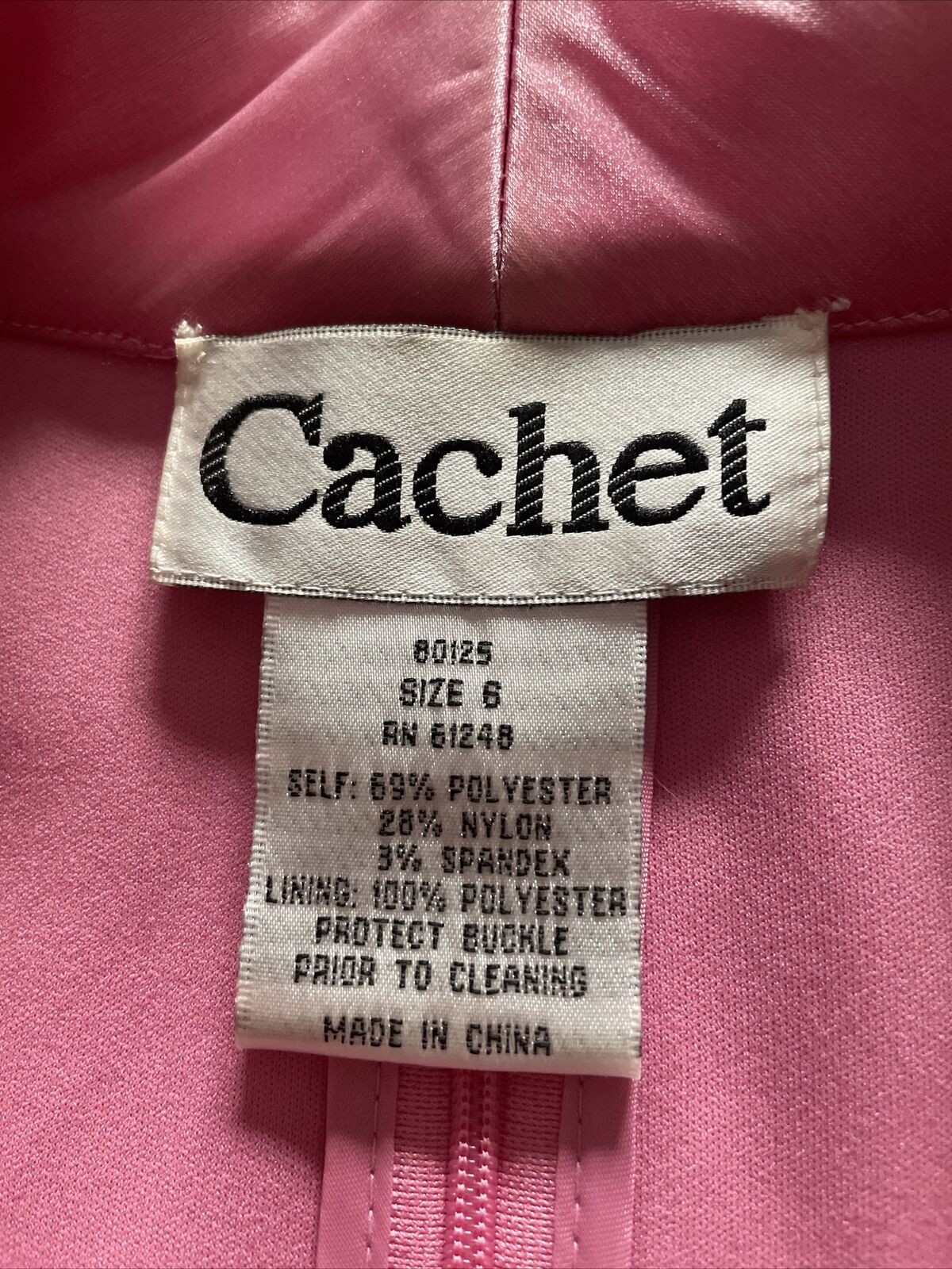 CACHET Shiny Barbie PINK Faux Wrap Evening Blouse… - image 2