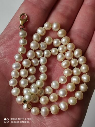 Antique Cultured Pearl And Yellow Gold 18K Neckla… - image 1