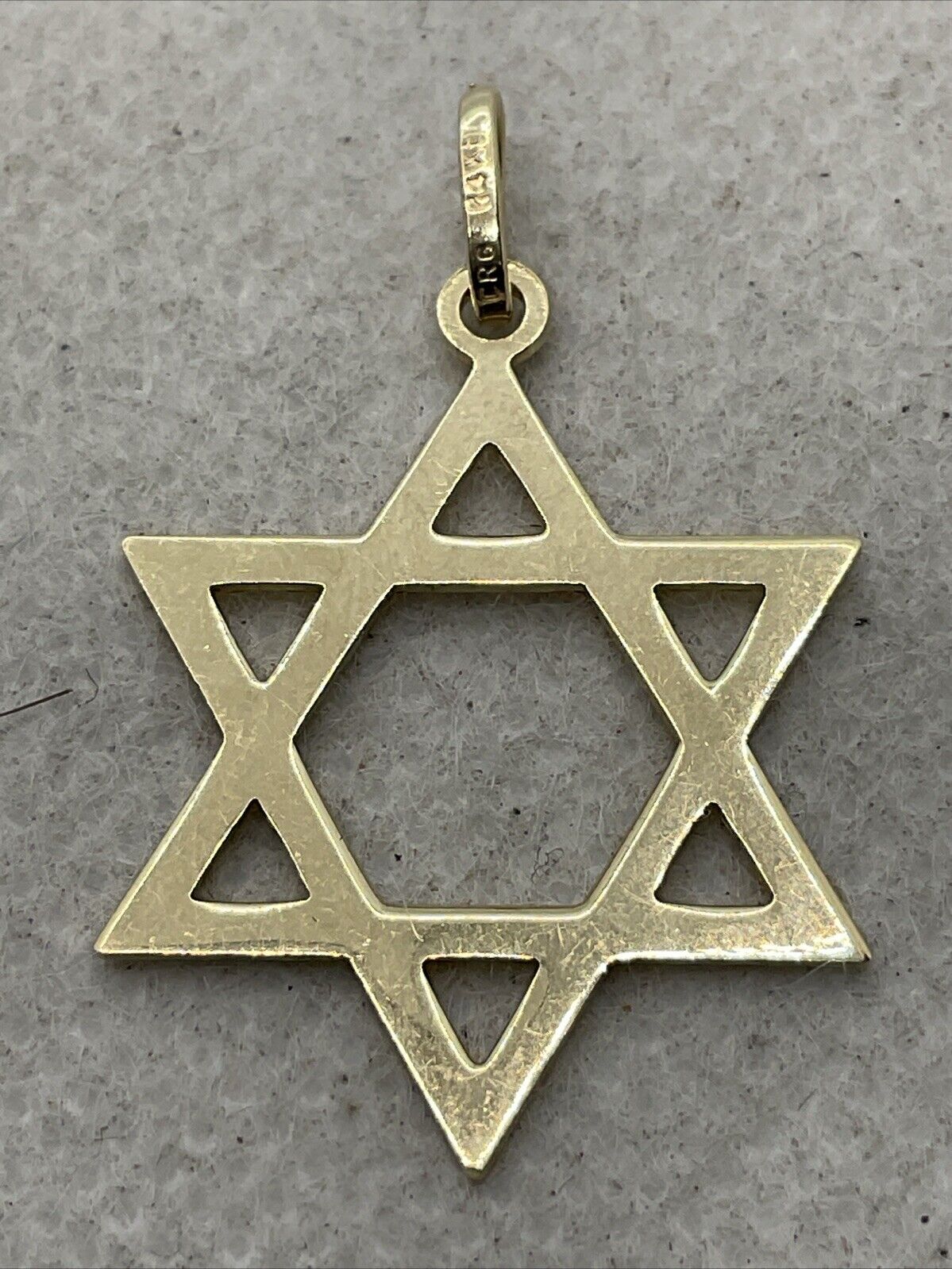 Solid 14K Yellow Gold Diamond Cut Jewish STAR of … - image 5