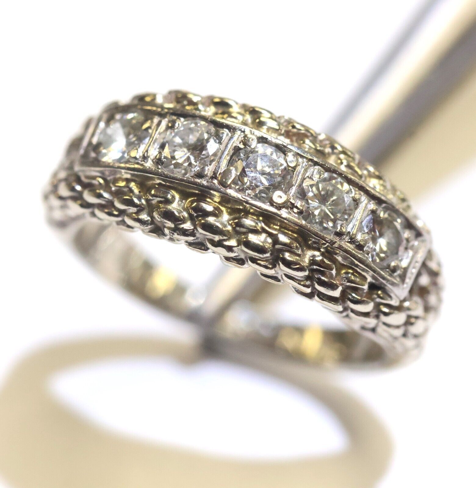 14K White gold SI1 H .50ct diamond wedding band r… - image 7