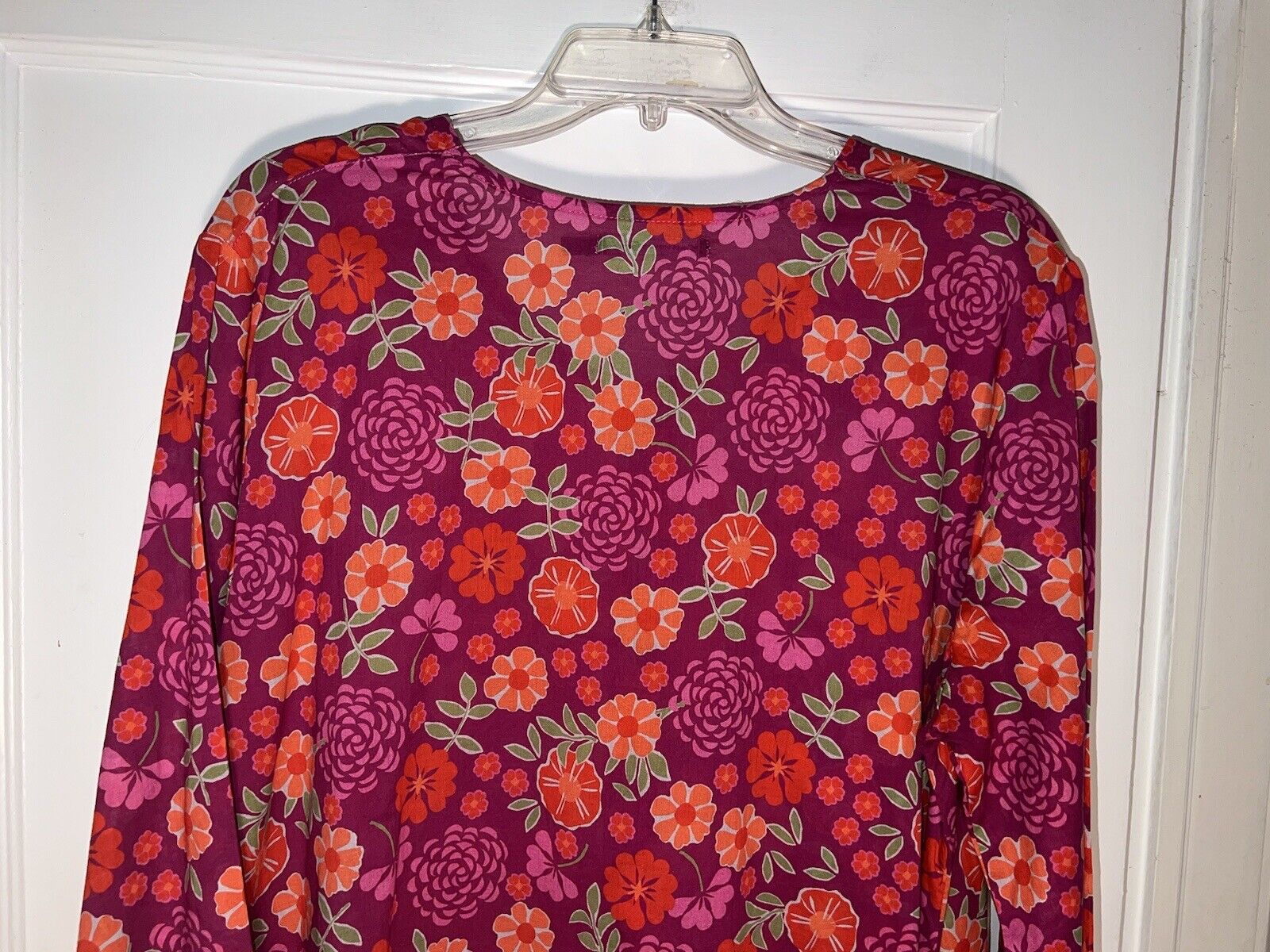 GUDRUN SJODEN 100% COTTON FLORAL PRINT BUTTON tun… - image 8