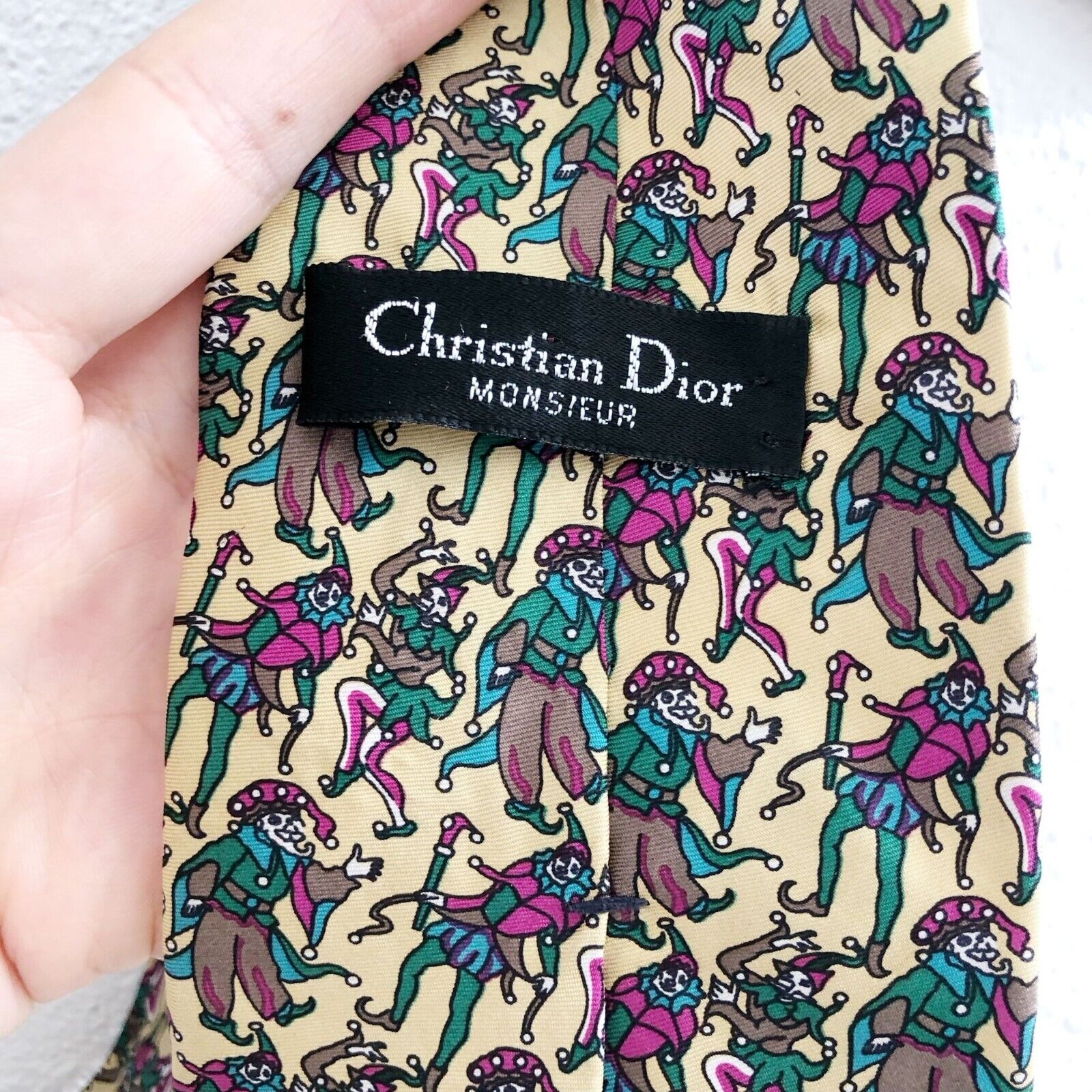 CHRISTIAN DIOR harlequin Print Vintage Tie - image 3