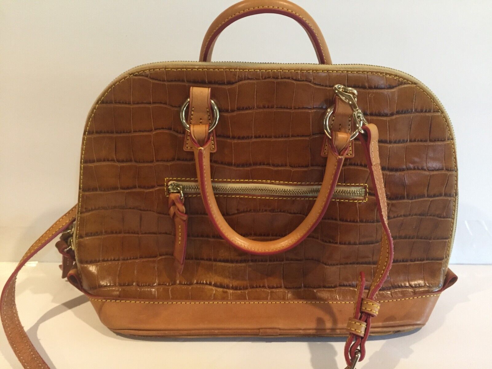 Dooney & Bourke Tote/Shoulder Bag Crocskin Cognac… - image 3