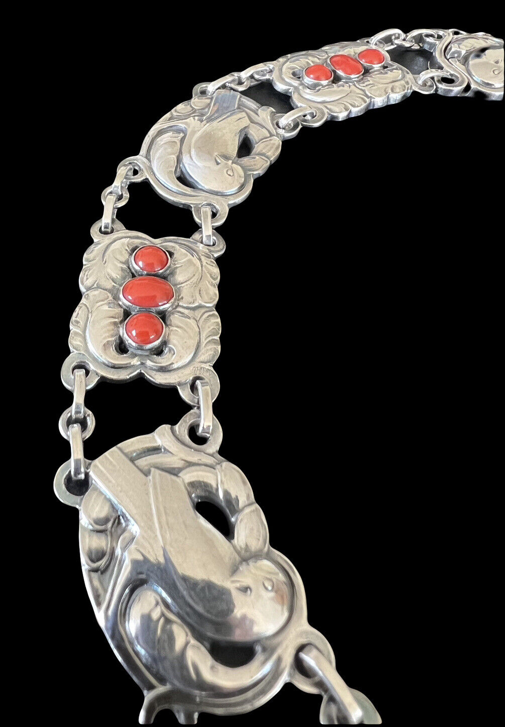 Georg Jensen Denmark Sterling Silver Coral Dove B… - image 3