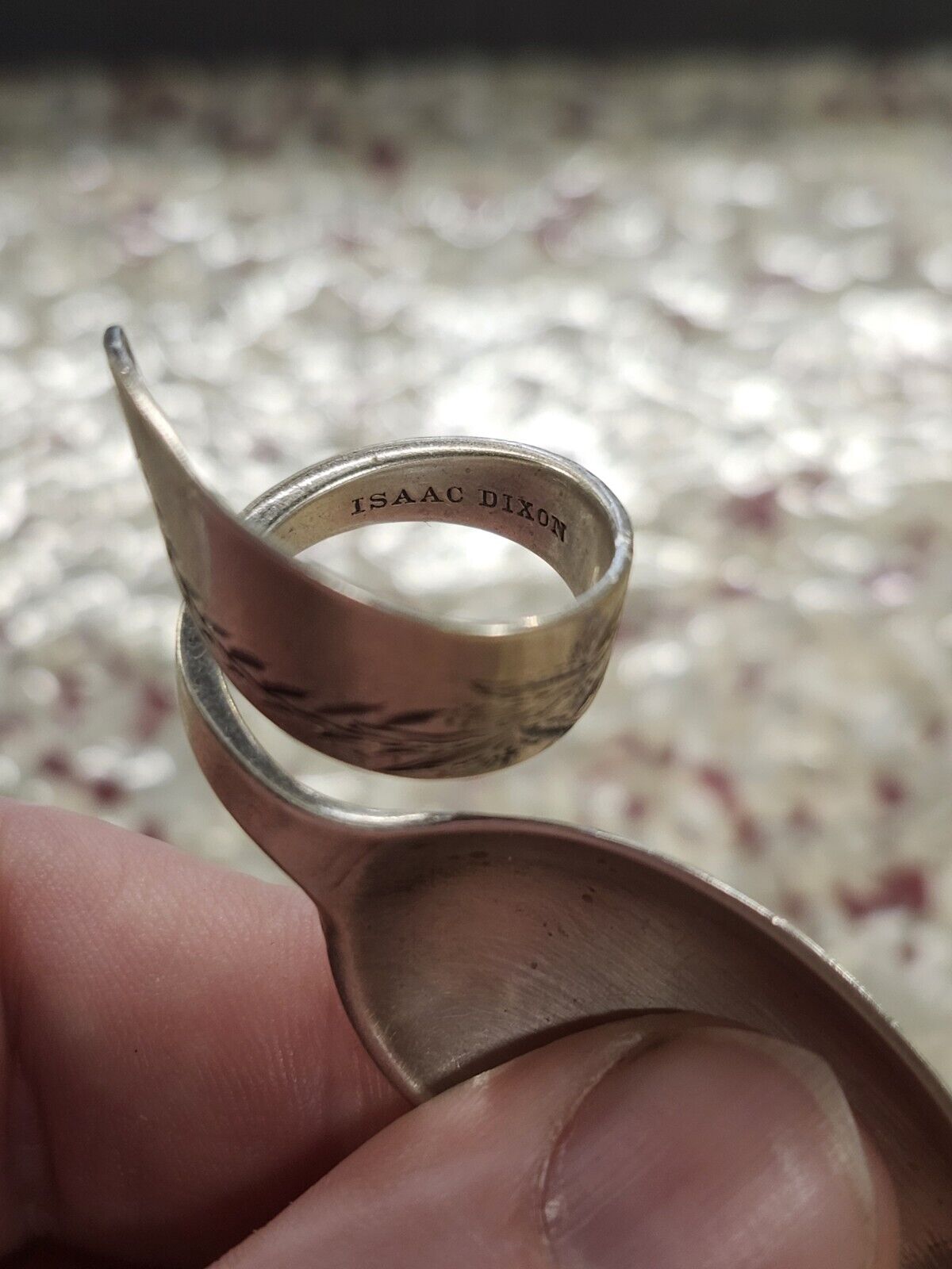 Pair Of Antique Sterling Silver Spoon Rings - image 7