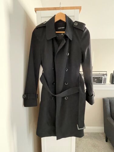 Calvin Klein Designer Women’s Black Rain/Trench Mi