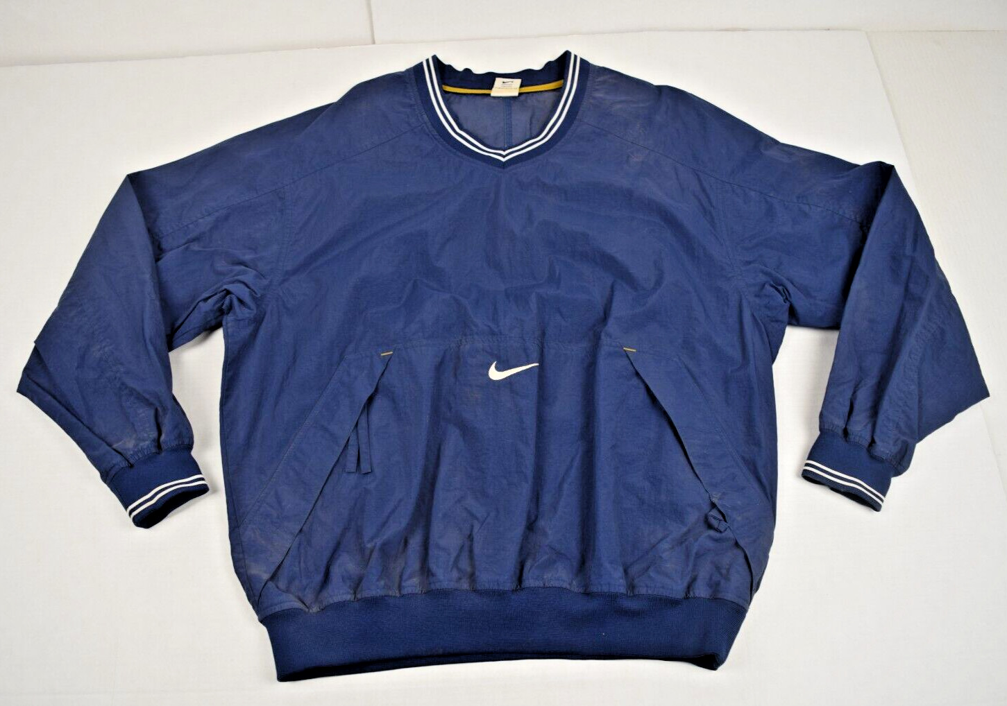 Vintage Nike Pullover Jacket Size L 90s Navy Blue… - image 1