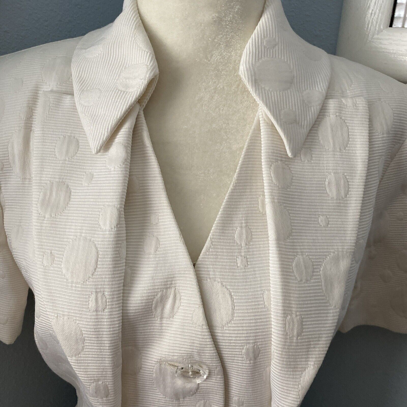 MAX NUGUS Haute Couture Blazer Jacket Sz XS S Whi… - image 8