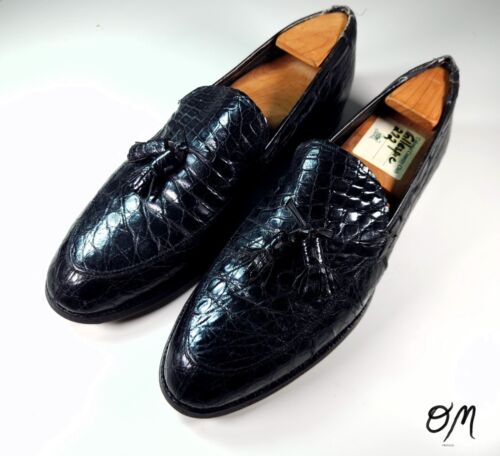 Unknown Make Vintage Black Alligator Loafers - image 1