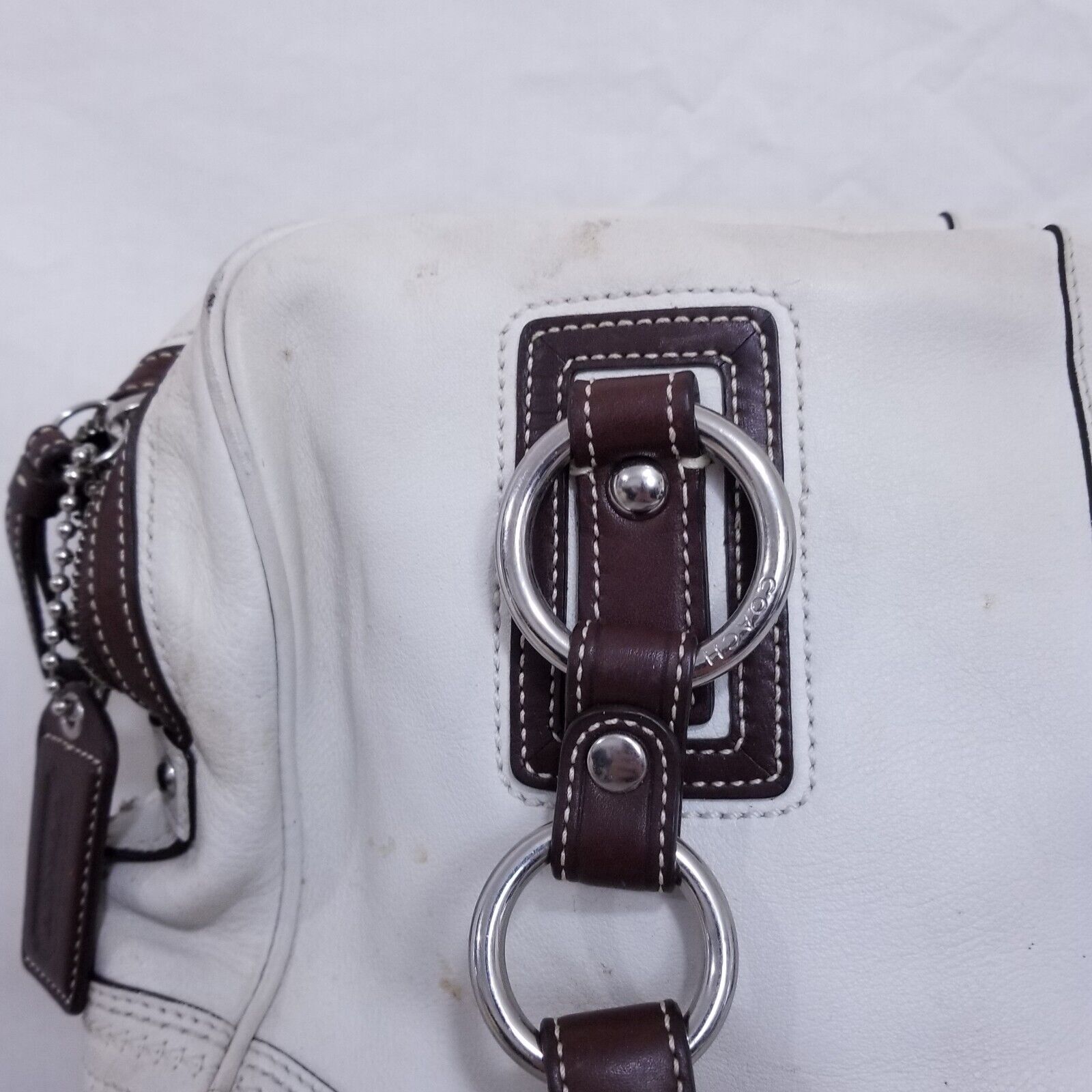 Coach White Leather Handbag K0693 Cowhide Tote So… - image 7