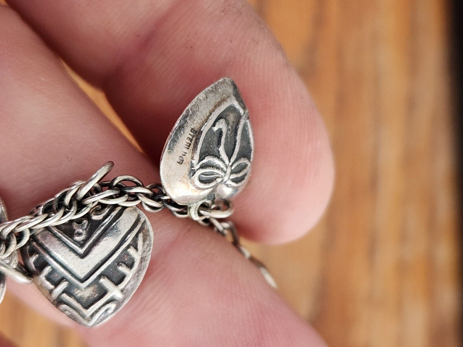 LOADED VINTAGE STERLING SILVER PUFFY HEART CHARM … - image 3