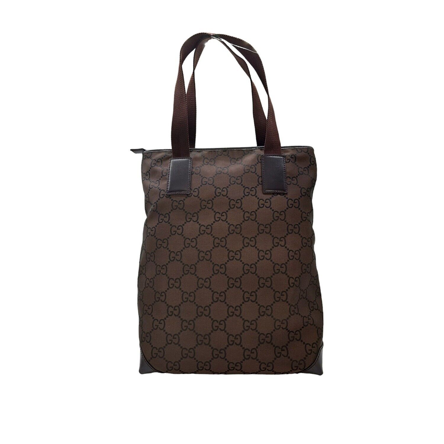 Gucci GG Monogram Nylon / Leather Tall Tote Brown - image 2