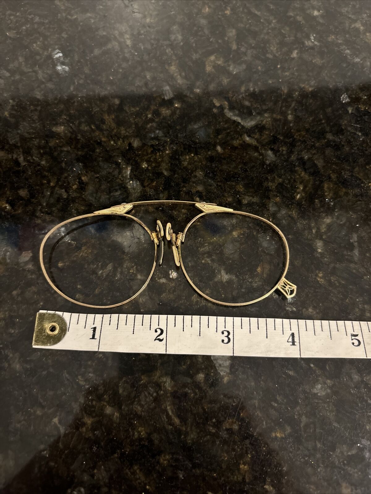 Antique Gold Wire Rim Pince-Nez No Glass - image 7