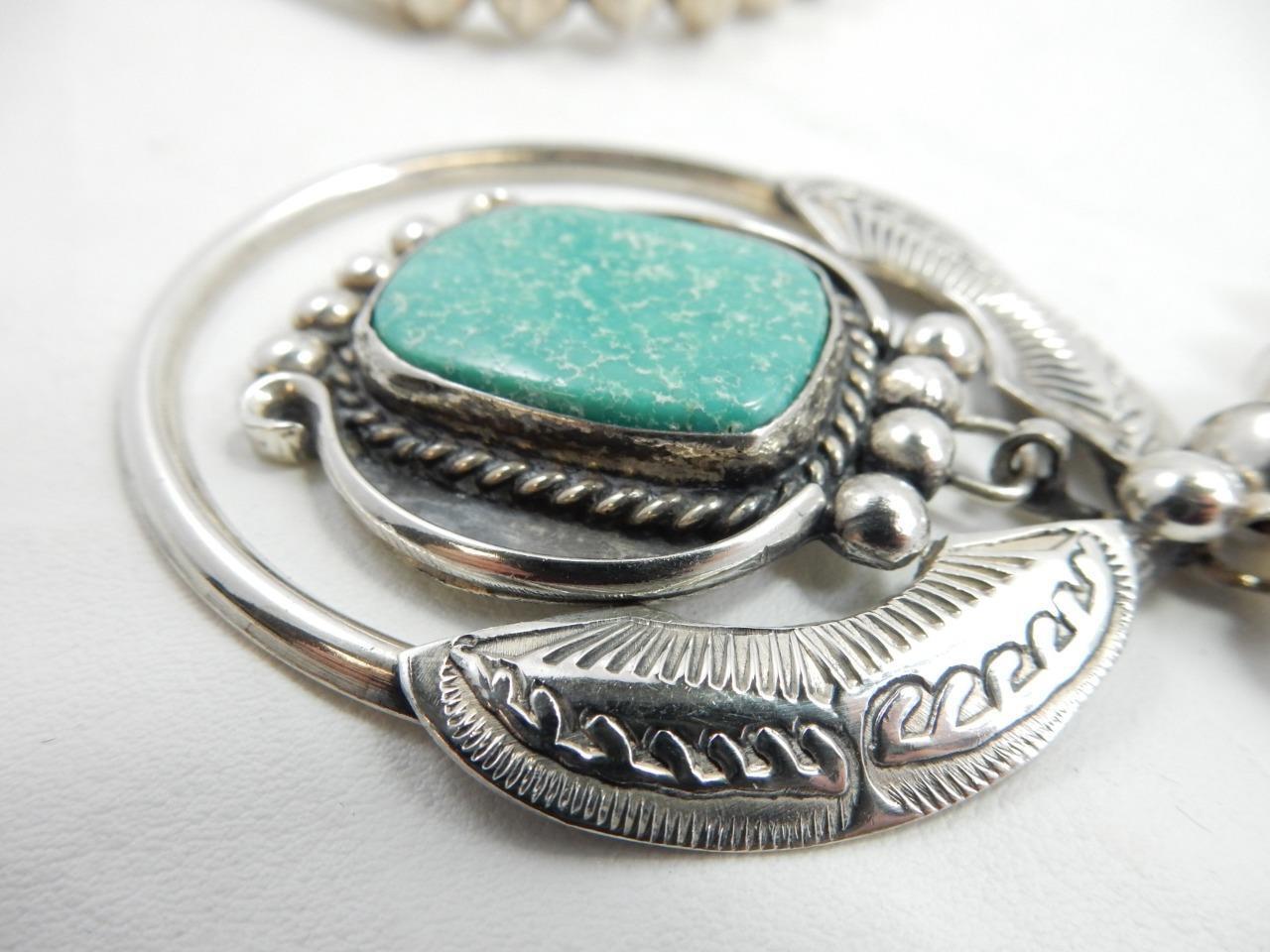 *BEAUTIFUL STERLING SILVER & TURQUOISE NECKLACE 2… - image 7