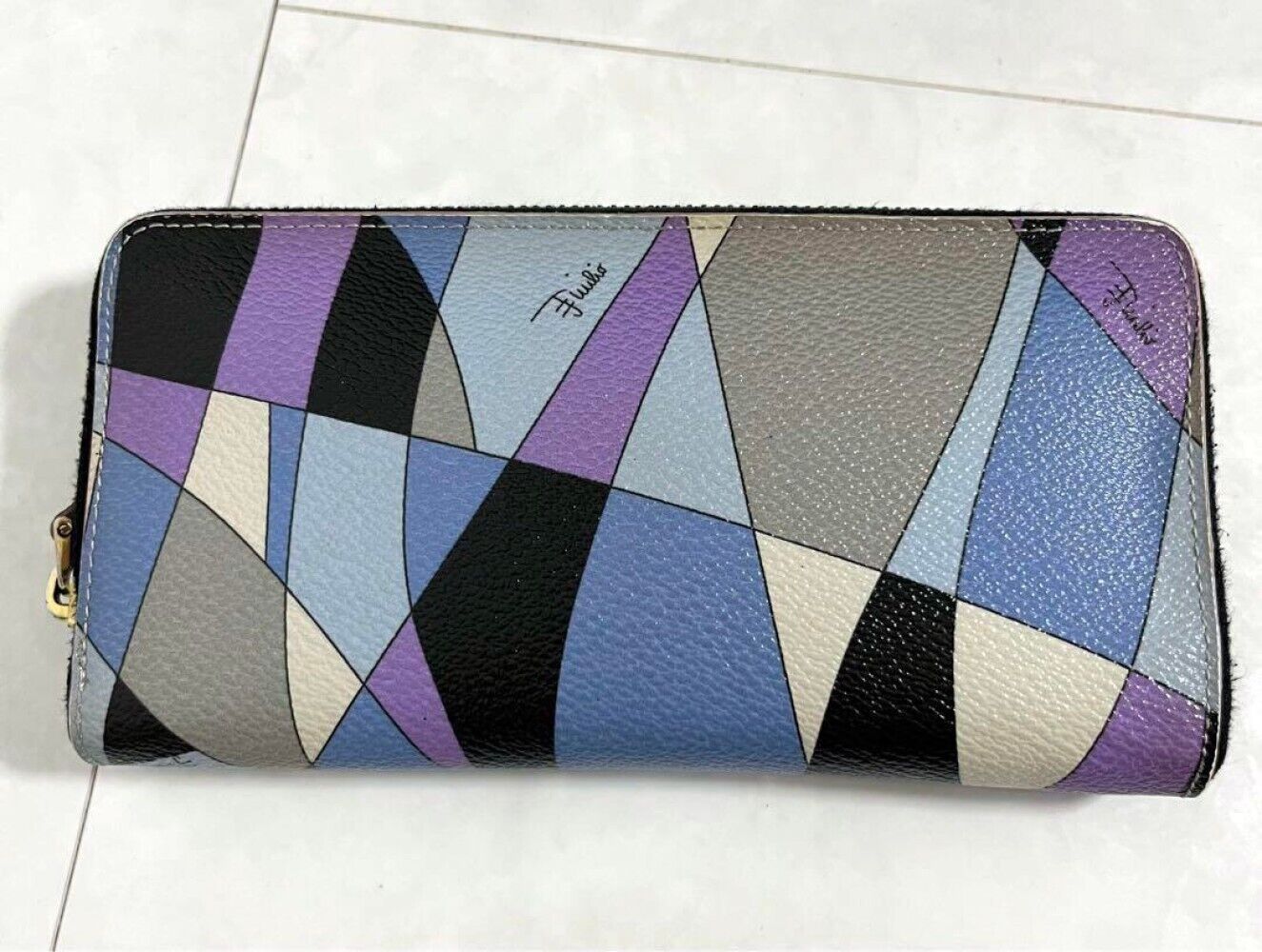 Emilio Pucci Long Wallet Multicolor Blue Purple W… - image 2