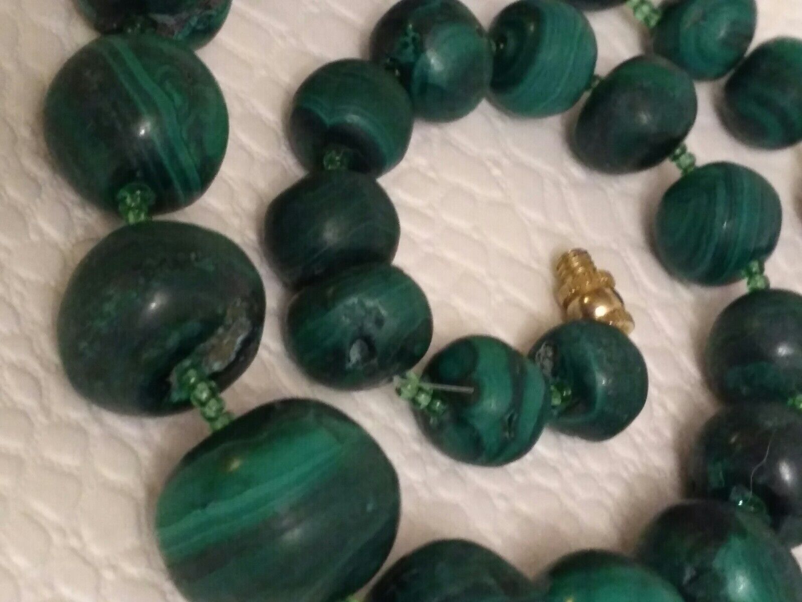 Antique Natural Dark Malachite Gemstone Hand Carv… - image 10