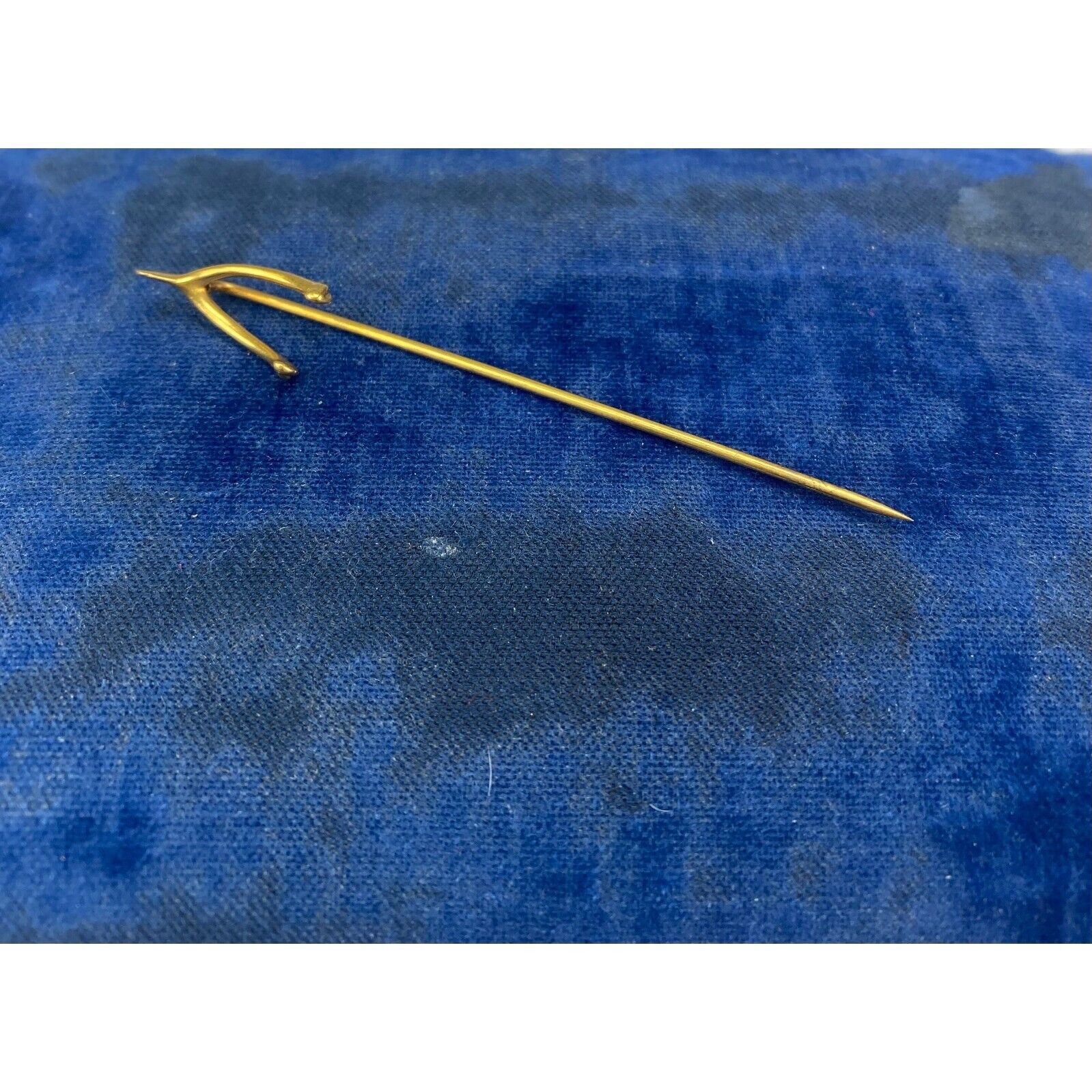 Vintage 14k Yellow Gold Wishbone Stickpin Convers… - image 2